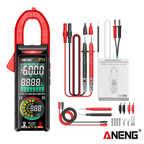 [EZR.2000096] Aneng ST213 Pro Digital Clamp Meter DC/AC Current 6000 Counts 400A Amp Multimeter Large Color Screen Voltage Tester Car Hz NCV