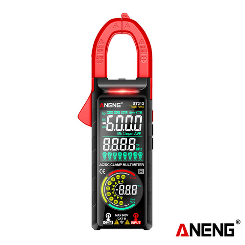 [EZR.2000097] Aneng ST213 Digital Clamp Meter DC/AC Current 6000 Counts 400A Amp Multimeter Large Color Screen Voltage Tester Car Hz NCV