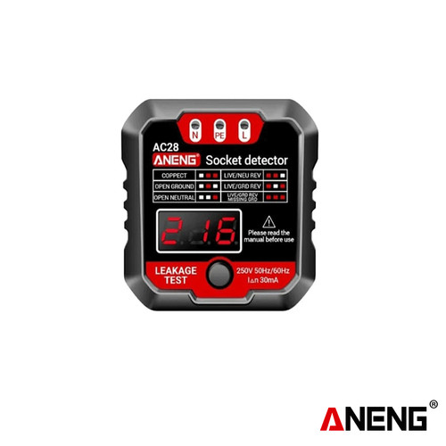 [EZR.2000201] Aneng AC28 Digital Smart Socket Tester Detector Voltage Test Ori