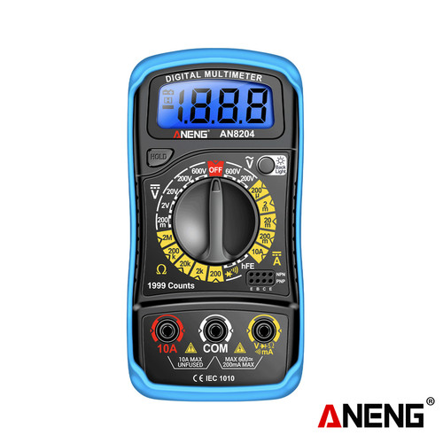 [EZR.2000335] Aneng AN8204 Multimeter 1999 Counts Digital High Precision AC/DC Voltage DC Current hFE Triode Buzer