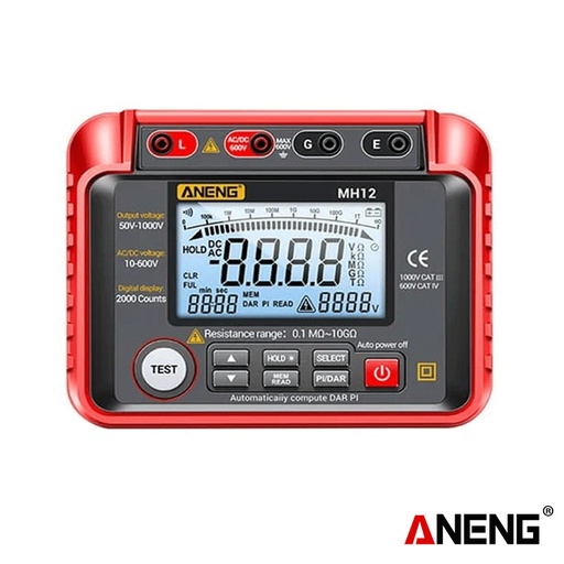 [EZR.2000386] Aneng MH12 Digital Megohmmeter Meters Insulation Earth Resistance Ori