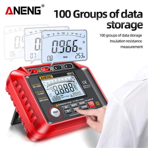 [EZR.2000386] Aneng MH12 Digital Megohmmeter Meters Insulation Earth Resistance Ori