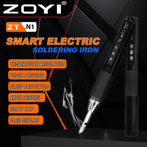 [EZR.2100015] ZOYI ZT-N1 Smart Digital Soldering Iron 96W Electrician Portable Constant Temperature 100°C-450°C Type-C
