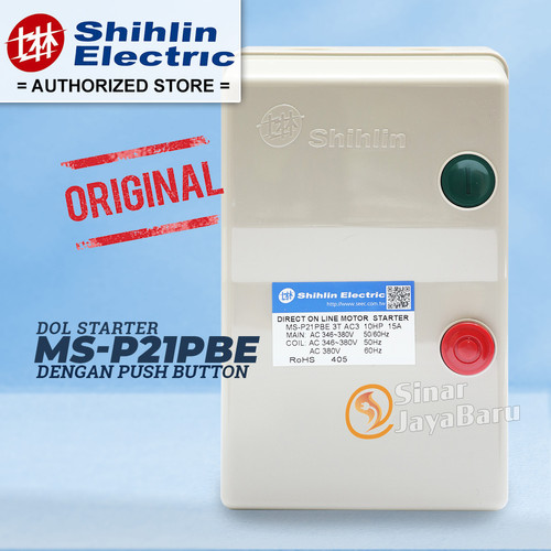 [EZM.5800012] SHIHLIN DOL Magnetic Motor Starter MSP21PBE MS-P21PBE Dengan Push Button