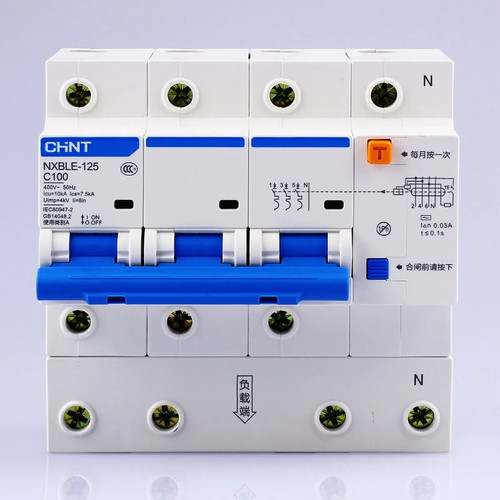 [EZM.5800139] RCCB ELCB RCBO Chint NXBLE-125 NXBLE125 3P+N 100A 300ma