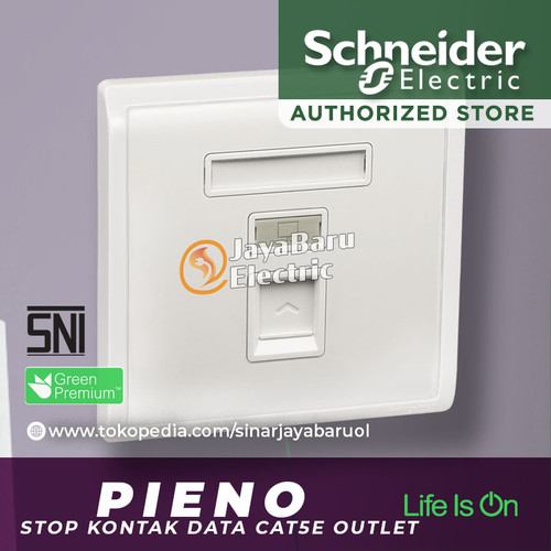 [EZM.5800232] Stop Kontak Data Cat5E Outlet SCHNEIDER PIENO Putih Silver Lavender