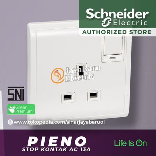 [EZM.5800234] Stop Kontak AC SCHNEIDER PIENO Putih Silver Lavender