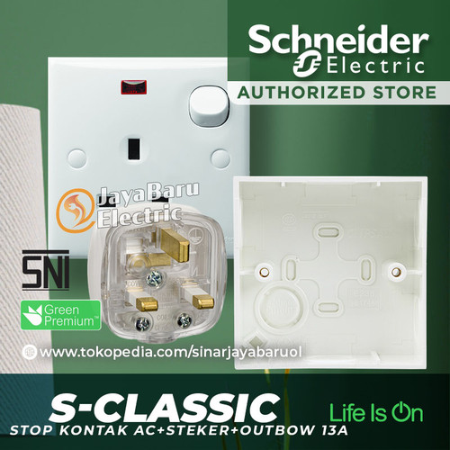 [EZM.5800242] Stop Kontak AC Steker Outbow Set SCHNEIDER S-Classic Classic
