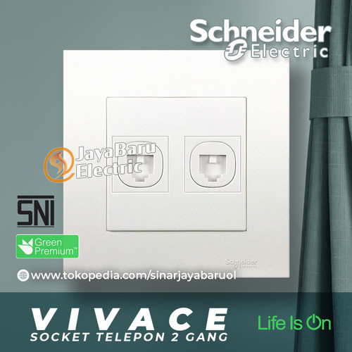 [EZM.5800328] Stop Kontak Socket Telepon SCHNEIDER VIVACE 2Gang 2 Gang