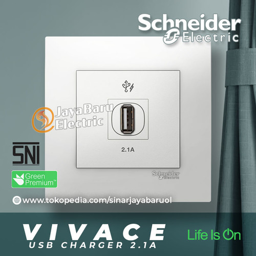 [EZM.5800330] Stop Kontak USB Charger SCHNEIDER VIVACE