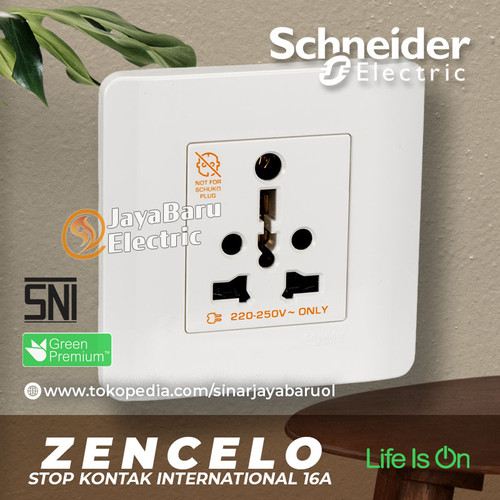 [EZM.5800343] Stop Kontak International SCHNEIDER ZENCELO Putih Silver Bronze