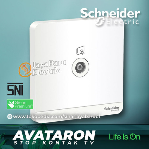 [EZM.5800352] Stop Kontak TV SCHNEIDER AvatarOn Avatar On Putih Gold Dark Grey Wood
