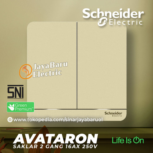 [EZM.5800369] Saklar SCHNEIDER AvatarOn Avatar On 2Gang 2 Gang 1 Arah Hotel Gold
