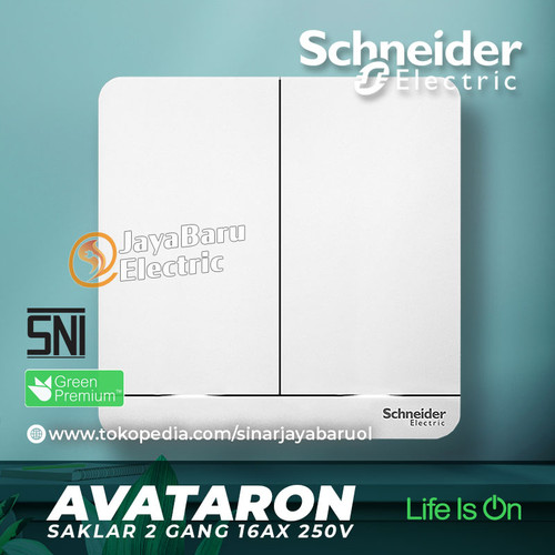 [EZM.5800370] Saklar SCHNEIDER AvatarOn Avatar On 2Gang 2 Gang 1 Arah Hotel Putih