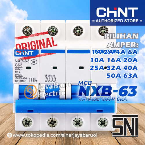 [EZM.5800473] MCB Chint NXB-63 NXB63 4P 1A 2A 4A 6A 10A 16A 20A 25A 32A 40A 50A 63A