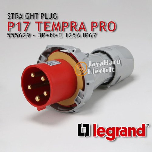 [EZM.5800477] Legrand Straight Plug 3P+N+E / 5 Pin 125A P17 Tempra Pro 555629