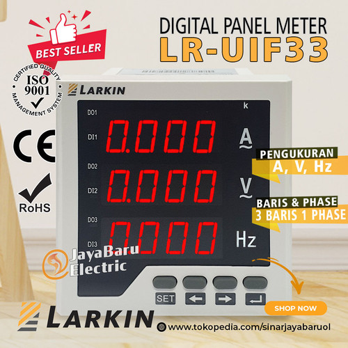 [EZM.5800540] Power Multi Ampere Volt HZ Meter Digital 1 Phase LARKIN LR-UIF33