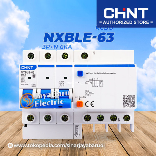 [EZM.5800560] RCCB ELCB RCBO Chint NXBLE-63 NXBLE63 3P+N 40A 50A 63A