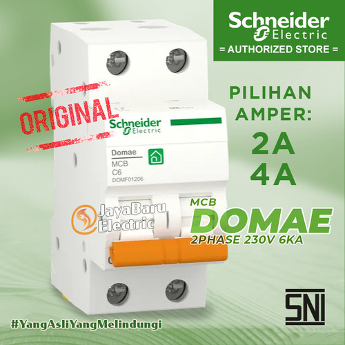 [EZM.5800594] MCB Schneider Domae 2P 2Phase 2Pole 2A 4A 6kA SNI
