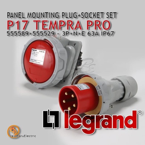 [EZM.5800771] Legrand Panel Mounting Plug Socket 3P+N+E / 5 Pin 63A P17 Tempra Pro