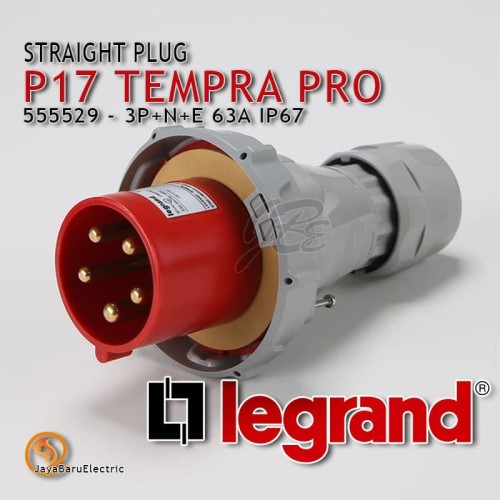 [EZM.5800773] Legrand Straight Plug 3P+N+E / 5 Pin 63A P17 Tempra Pro 555529