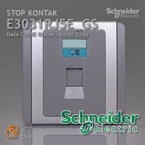 [EZM.5800798] Stop Kontak Data Cat5E Outlet Schneider Neo Silver Gray E3031RJ5E-GS