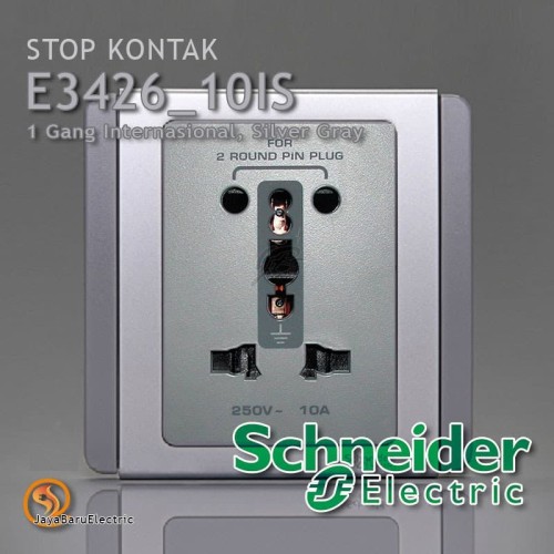 [EZM.5800802] Stop Kontak Schneider Neo Internasional 1 Gang Silver Gray E3426-16IS