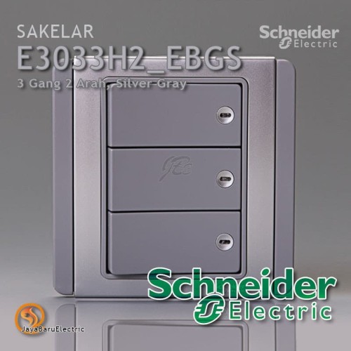[EZM.5800804] Saklar Schneider Neo Horisontal Triple 3 Gang 2 Arah Silver E3033H2