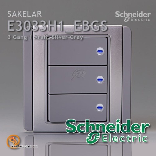[EZM.5800805] Saklar Schneider Neo Horisontal Triple 3 Gang 1 Arah Silver E3033H1