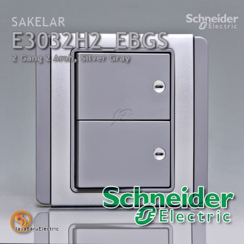 [EZM.5800806] Saklar Schneider Neo Horisontal Double Seri Hotel 2 Gang 2 Arah Silver