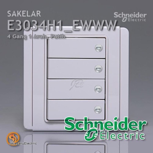 [EZM.5800819] Saklar Schneider Neo Horisontal 4 Gang 1 Arah Putih E3034H1-EWWW