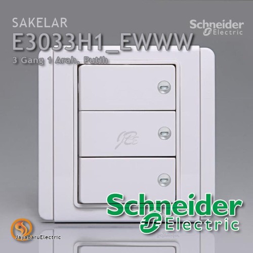 [EZM.5800821] Saklar Schneider Neo Horisontal Triple 3 Gang 1 Arah Putih E3033H1