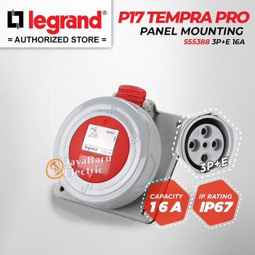 [EZM.5800948] Legrand Panel Mounting Socket 3P+E / 4 Pin 16A P17 Tempra Pro 555388