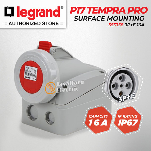 [EZM.5800949] Legrand Surface Mounting Socket 3P+E / 4 Pin 16A P17 Tempra Pro 555358