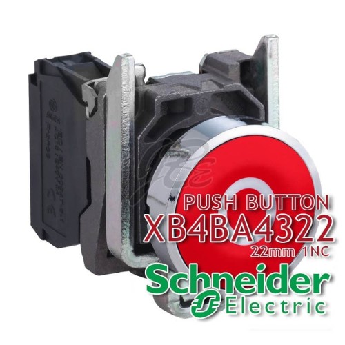 [EZM.5800997] Push Button Besi Tipe Flush "O" Marking Schneider Merah XB4BA4322