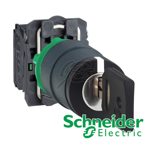 [EZM.5801034] Key Switch Schneider 3 Posisi Stay Put Cabut Tengah XB5AG33