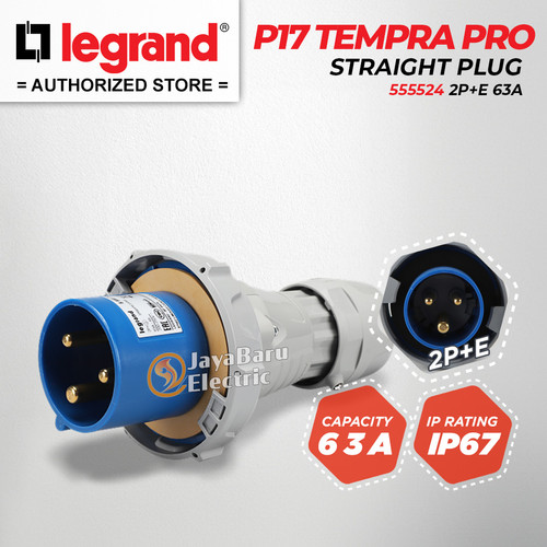 [EZM.5801081] Legrand Paket 1 Set Plug Panel Mounting Socket 2P+E / 3 Pin 63A IP67
