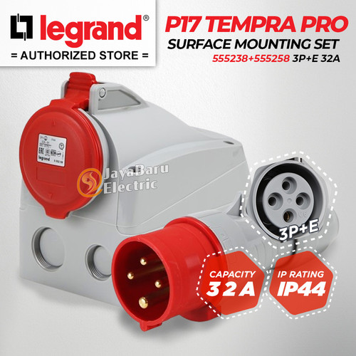 [EZM.5801108] Legrand Paket 1 Set Plug Surface Mounting Socket 3P+E / 4 Pin 32A IP44