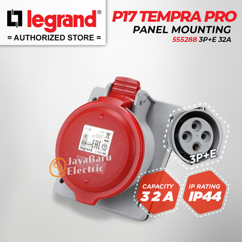 [EZM.5801111] Legrand Panel Mounting Socket 3P+E / 4 Pin 32A P17 Tempra Pro 555288