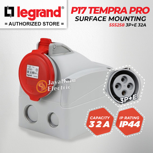 [EZM.5801112] Legrand Surface Mounting Socket 3P+E / 4 Pin 32A P17 Tempra Pro 555258