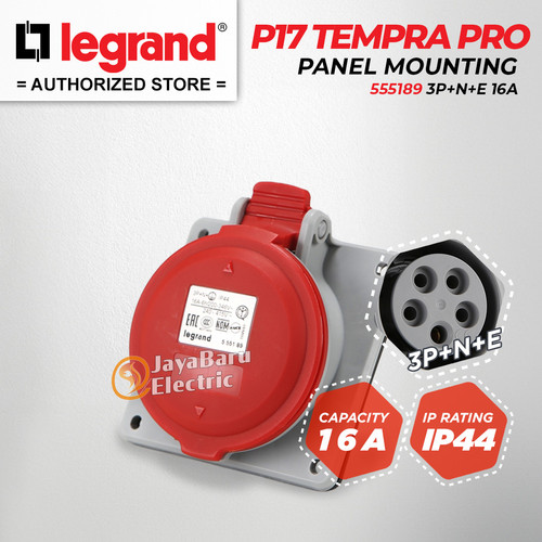 [EZM.5801118] Legrand Panel Mounting Socket 3P+N+E / 5 Pin 16A P17 Tempra Pro 555189