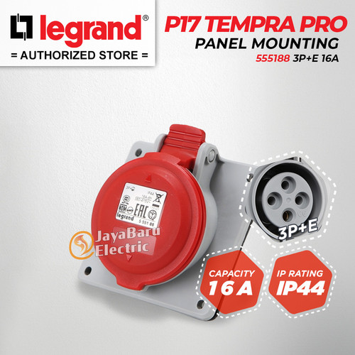 [EZM.5801125] Legrand Panel Mounting Socket 3P+E / 4 Pin 16A P17 Tempra Pro 555188