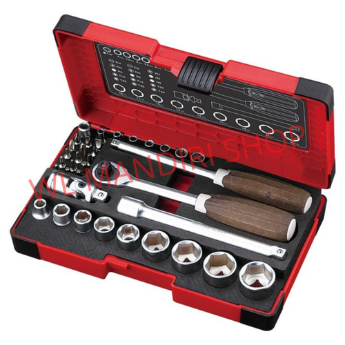 [EZM.1010065] KUNCI SHOCK SET VESSEL Wood-compo Ratchet Set 1/4 - 3/8 HRW2303MW