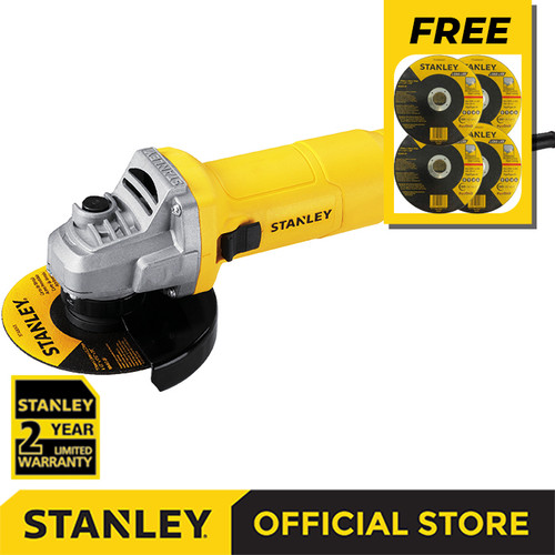 [EZM.1210198] Stanley SG5100 580W 100mm Angle Grinder Free 4 Pcs STA8060SUT