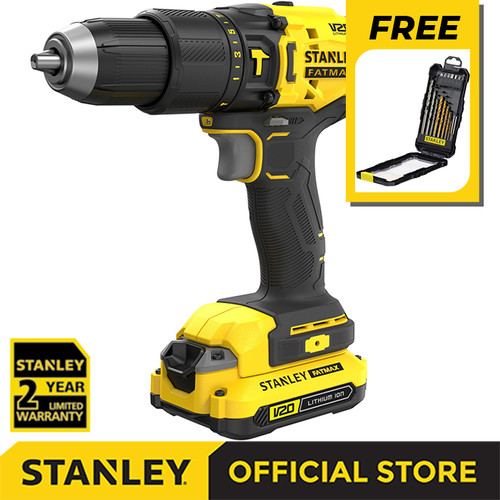 [EZM.1210201] Stanley SCD711C2K 20V 1.5Ah Cordless Hammer Drill Free STA7221 16 pcs