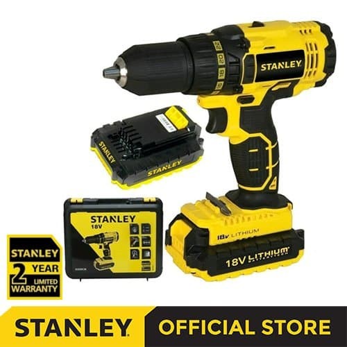 [EZM.1210231] Stanley Cordless Drill Driver / Bor Obeng Baterai 18Volt SCD20C2K