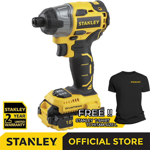 [EZM.1210233] Stanley Brushless Impact Driver / Obeng Impact Baterai 18V SBI201D2K