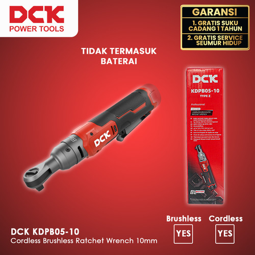 [EZM.8300010] DCK KDPB05-10  Cordless Brushless Ratchet Wrench / Kunci Pas Ratchet Battery 10mm