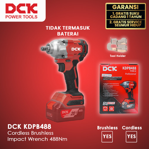 [EZM.8300026] DCK KDPB488EM Cordless Brushless Impact Wrench 488Nm