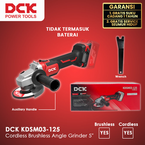 [EZM.8300032] DCK KDSM03-125EM Cordless Brushless Angle Grinder 5"